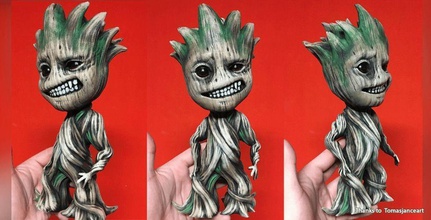 baby groot sculpture 3d print model - stl files printing printable galaxy guardians avengers infinity miniatures figurines game character boy games toys 3d print model - Mito3D