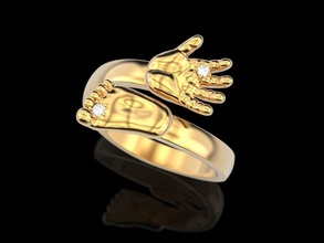 baby mano, piede ad anello gioielli mano di stampa 3dprinted stampabile anelli il design gioiello d'oro moda printabl la oro altri prototipazione argento piedi 3d print model - Mito3D