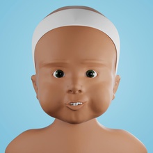 baby head people face female male character human games toys 3d print model - Mito3D