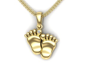 baby legs pendant jewelry leg child diamond pendants 3d print model - Mito3D