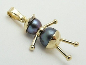 baby man pearl pendant silver jewelry pendants printable gem 3d print model - Mito3D