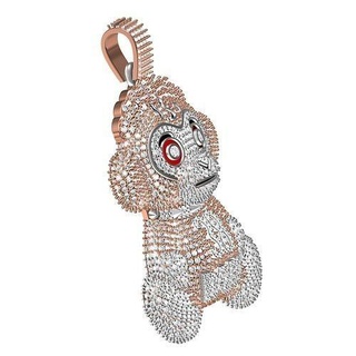baby monkey diamond hip hop pendant design jewelry gold printable silver gem jewel platinum 3d cad customize fashion pendants 3d print model - Mito3D