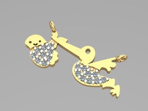 baby Anhänger Schmuck gold Silber Platin diamond Edelstein brillant gem ring Ohrringe Halsketten - Armband drsign 3d 3d print model - Mito3D
