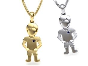 baby pendant boy engravable necklace jewelry character gold child fashion sign mother 3dmodel usa canada europe germany mexico sweeden printable cad pendants 3d print model - Mito3D