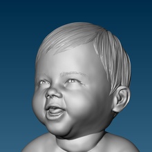 bebê at penico highpoly 3d impressão criança humano pessoa escultura modelo personagem alto poli arte esculturas corpo recém nascido 3d print model - Mito3D