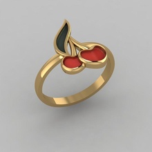 baby ring cherry gold jewelry platinum luxury love silver printable rings 3d print model - Mito3D