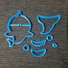 filhote de tubarão colagem 3 azul cortador cookie bebê o a casa cozinha jantar 3d print model - Mito3D