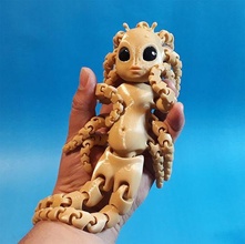 bébé calamar extraterrestre jouet mignonne extra terrestre Jeux jouets flexi articulé flexible 3d print model - Mito3D