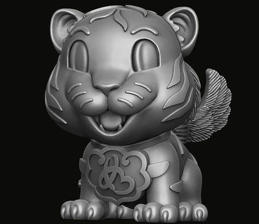 baby tiger wings statue animal jewelry art printable gold silver cartoon sculptures pendants nature feather sculpture animals pendant forest mammal 3d print model - Mito3D