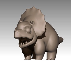 bébé tricératops figure dinosaure caractère la statue jeux les jouets 3d print model - Mito3D