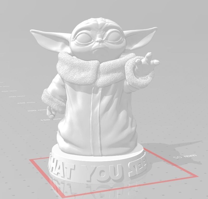 bébé yoda art figure symbole corps statue bureau Jeux jouets 3D print model - Mito3D