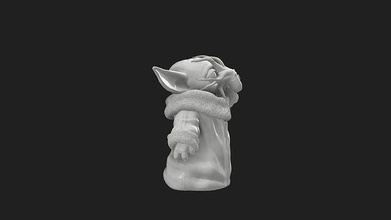 baby yoda octopus sculpture art decor statue isolated games toys 3d print model - Mito3D