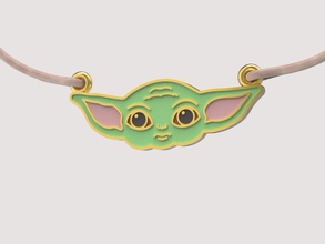 baby yoda-Anhänger yoda Kind fantasy fantastisch gold Silber Platin Metall bedruckbar ist Schmuck Juwel Anhänger infant junge - Zukunft starwars 3d print model - Mito3D