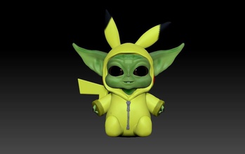 baby yoda pikachu mandalorianer babyyoda krieg sterne disney pokémon spiele spielzeuge 3d print model - Mito3D
