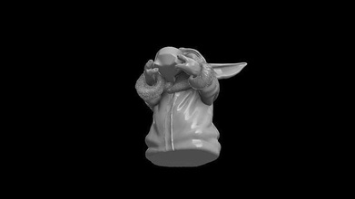bebek Yoda çorba heykel Sanat oyunlar oyuncaklar 3d print model - Mito3D