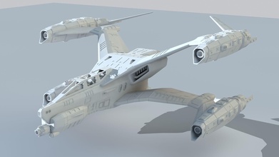 babylon 5 thunderbolt 3d stl file 1 48th scale spaceship scifi future hobby diy 3d print model - Mito3D