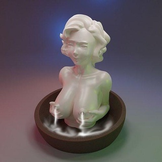 geri akış tütsü brülör meme koni kız ev dekor 3d print model - Mito3D