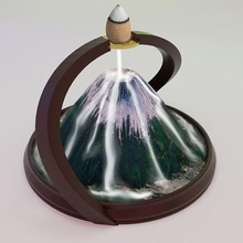backflow incense cone burner mountain house decor 3d print model - Mito3D