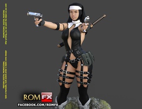 kötü göt rahibe 3d şekil yazdırılabilir katolik anne rahip inanç tabanca çöl kartal katana samuray ninja kılıç kavga aksiyon saldırı diyorama kadın fütüristik savaşçı oyunlar oyuncaklar 3d print model - Mito3D
