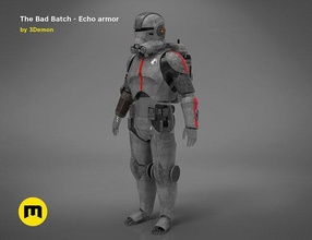 bad batch echo armor wearable character star wars trooper figure helmet plate armored man wrecker blaster galactic multiverse commando clone games toys 3d print model - Mito3D