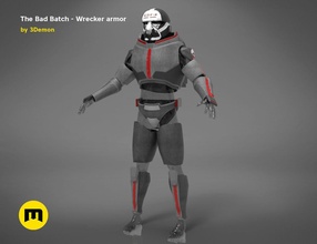 bad batch wrecker armor sw star wars helmet armored comando 99 trooper force galactic tbb wearable fullsize cosplay games toys 3d print model - Mito3D