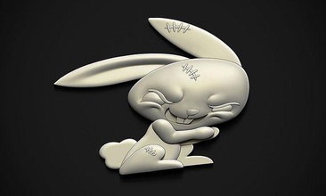 Hase Linderung Karikatur böse Lächeln niedlich gerissen Planung klug komisch Tier klein Kunst Skulpturen 3d print model - Mito3D