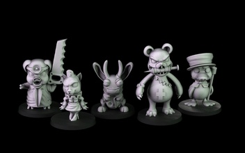 bad doctors presupported fantasy football blood bowl doctor league rabbit pigs cats bears ducks killer courtly cooks demonic crosslances chitubox team games toys board 3d print model - Mito3D