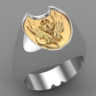 ruim Dragão asas sinete anel 3d impressão modelo ouro jóias arte fantasia miniaturas homem personagem joalheria argolas 3d print model - Mito3D