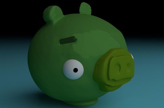 bad piggies - 3d printable piggy bank printing piggybank money coin holder house accessories home animal 3d print model - Mito3D