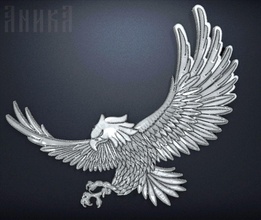 badge eagle icon bird gold art signs logos 3d print model - Mito3D
