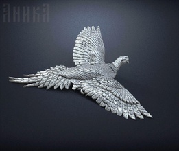 badge pheasant bird jewelry art coins badges 3d print model - Mito3D