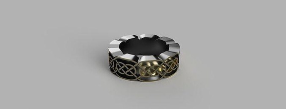 bague celtique bijou DIY or argent diamant bijoux mariage métal forger forgeron élégant art mode 3d print model - Mito3D