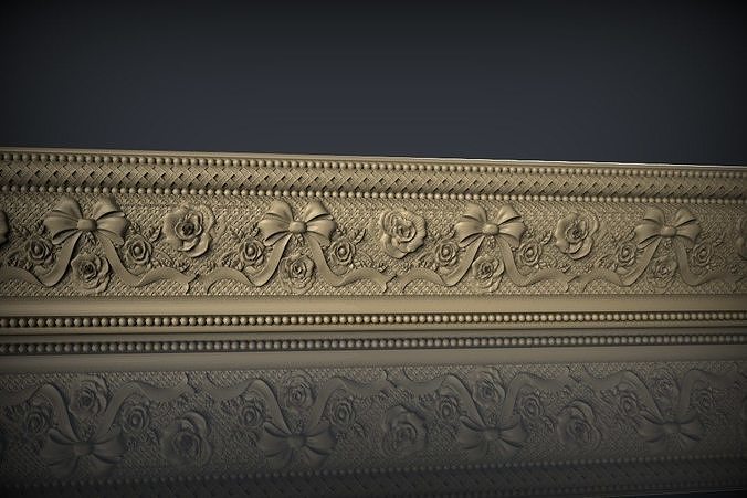 baguette décor bois art cnc baroque stlstyle meubles sculptures 3D print model - Mito3D
