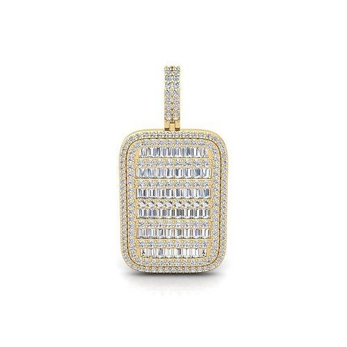 baguette diamante pendente 3d modello render gioiello nozze Fidanzamento gioielleria squillare argento oro engagement sterlina bianca collana moda bellezza cad anelli ciondoli 3D print model - Mito3D