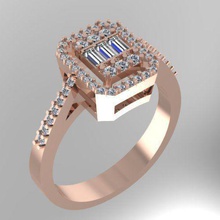 baguette-Diamant-ring Schmuck baguette diamond ring diamant gem Silber Juwel bedruckbar ist genial Diamant-ring Ringe 3d print model - Mito3D