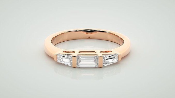 baguette éternité bande diamant bague 3dm stl rendre détail bijoux femme mariage moitié engagement imprimable solitaire 39 anneaux 3d print model - Mito3D