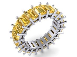 baguette bague 174 diamant calcul or bijoux argent imprimable bijou mariage engagement gemme platine Collier engagem vêtements brillant sterling 3d print model - Mito3D
