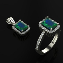 baguette mariage bague Collier bijoux luxe accessoire or brillant gemme 3d diamant anneaux 3d print model - Mito3D