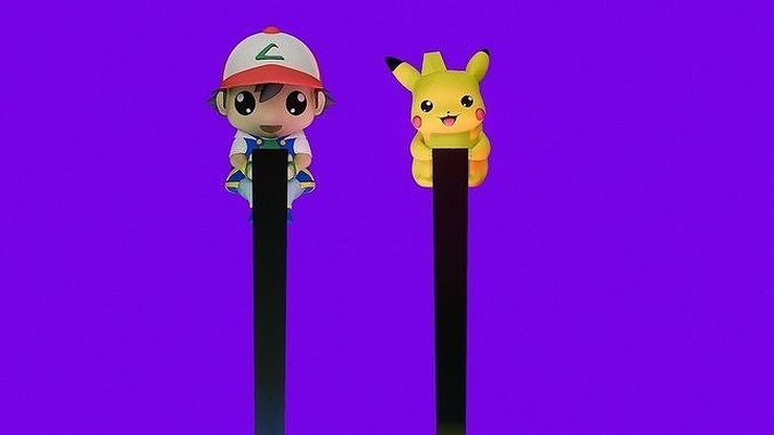 palillos chino pokemon sacha et pikachu juguetes anime pokebola arte manga juegos miniatura ondina pierre junquillo baguette chinoise chino esculturas 3d print model - Mito3D