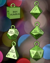 bah humbug dice pendant cube card game funny christmass xmas christmas decoration d4 d6 d8 d10 d12 d20 games toys 3d print model - Mito3D