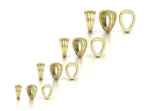 bails loop package pendants necklaces v3 gold jewelry bail loops jump rings collection printable findings tapared jewellers cad jewel usa canada united states uk 3d print model - Mito3D