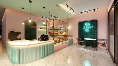 boulangerie intérieur boutique Publique commercial moderne rue Voyage lumière maison 3d print model - Mito3D