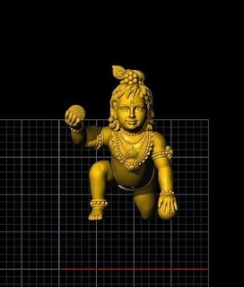 bal Krishna 3d impression modèle statue sculpture temple or bijoux argent Collier bijouxindiensdusud Dieu bagwan antique personnage pendentifs bharat Indien mariage hindugod art 3d print model - Mito3D