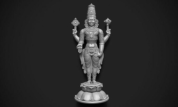 balaji ancien sculpture sud indien hindou vieux venktesh vishnu vitthal l'histoire archéologie dieu idole art sculptures 3d print model - Mito3D