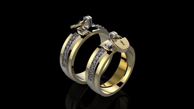 balani koxpes n1 jewelry gold ring silver diamond gem jewel jewellery printable engagement wedding brilliant white sterling fashion engagem rings 3d print model - Mito3D