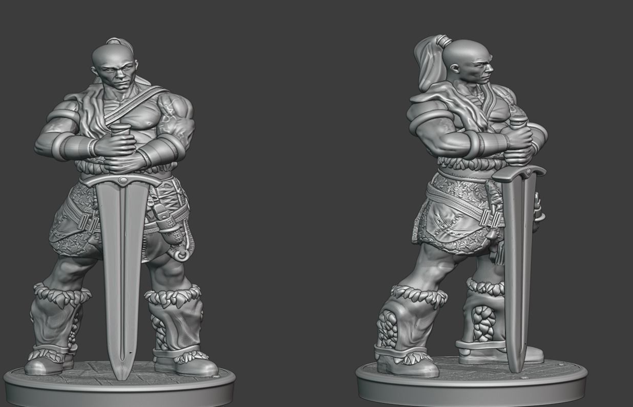 careca eterno bárbaro jogos tabuleiro miniaturas 42mm 36mm bárbaros personagem fantasia guerreiro rpgboard rpgcharacter warriorrpg brinquedos borda 3D print model - Mito3D