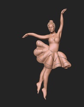 ballerine in robe femme danse danseur corps statuette collier or argent bijoux 3d imprimable colliers sculpture vêtements libre statue 3d print model - Mito3D