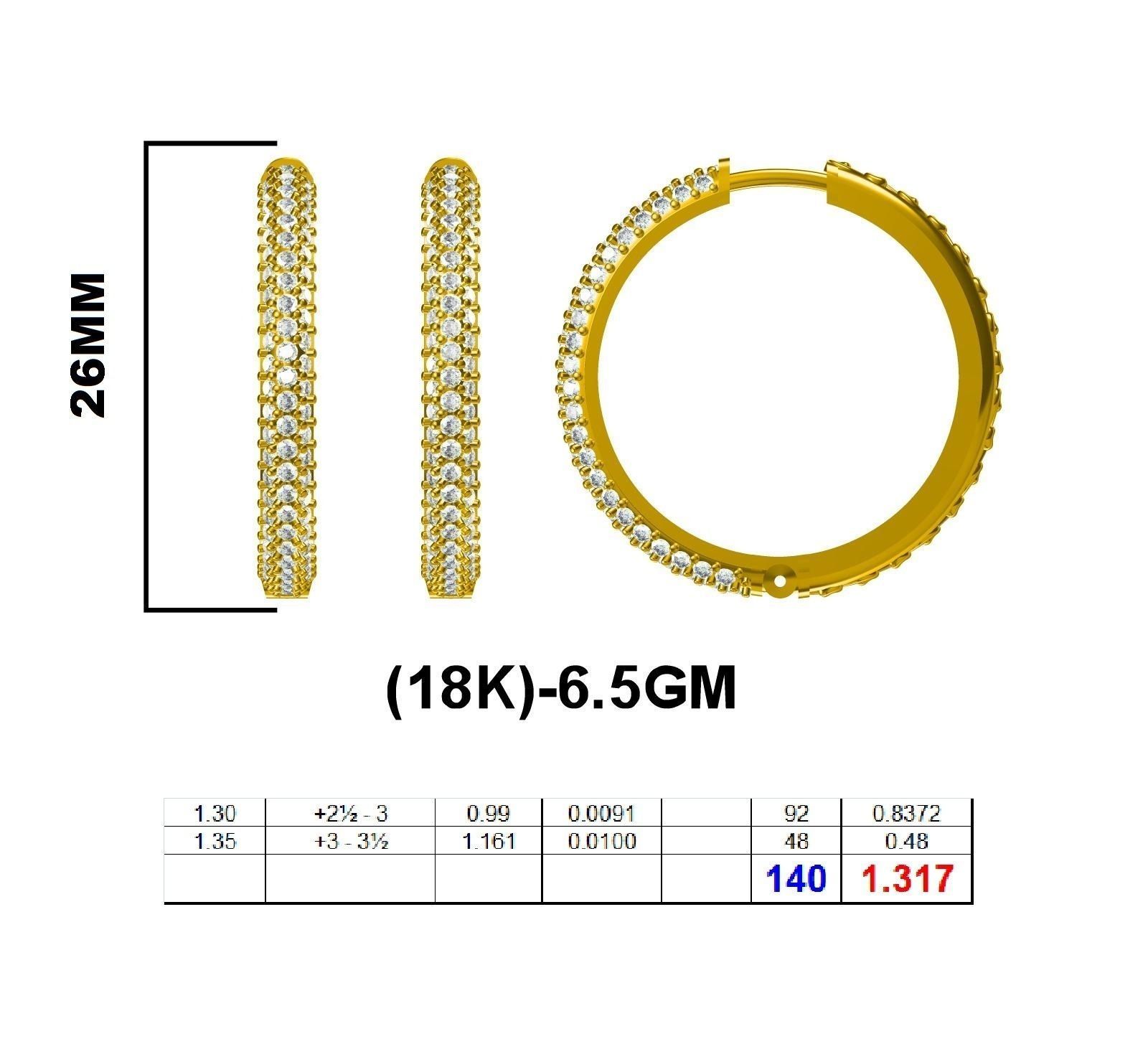 bali-03 Schmuck schön diamond Runde Form Ohrring micro - Einstellung zurück jali Ohrringe 3D print model - Mito3D