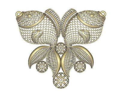 volta Fuzyon conjunto Kolye kupe anel pulseira bilezik jóia desing moda arte joalheria pingentes ouro animais peixe 3d print model - Mito3D