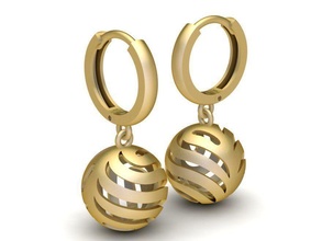 ball earrings 1761 jewelry fashion accessories gold diamond man men woman women unisex design fengshui 3d print model - Mito3D